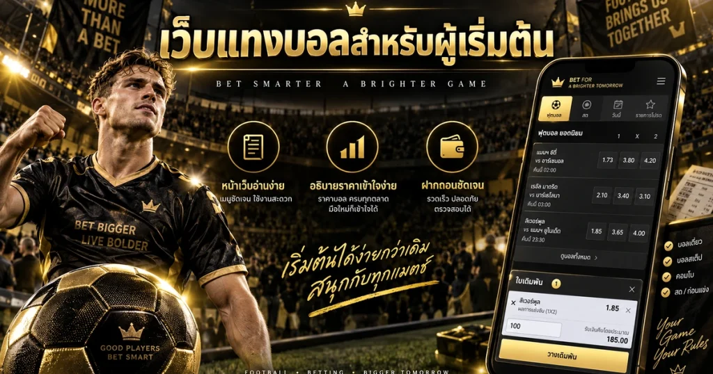 เว็บแทงบอลสำหรับผู้เริ่มต้น รูปประจำเรื่องสำหรับหน้าเว็บ
