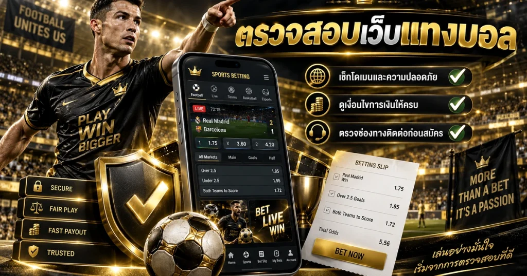 ตรวจสอบเว็บแทงบอล รูปประจำเรื่องสำหรับหน้าเว็บ