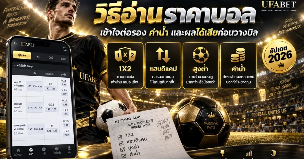 วิธีอ่านราคาบอล รูปประจำเรื่องสำหรับหน้าเว็บ