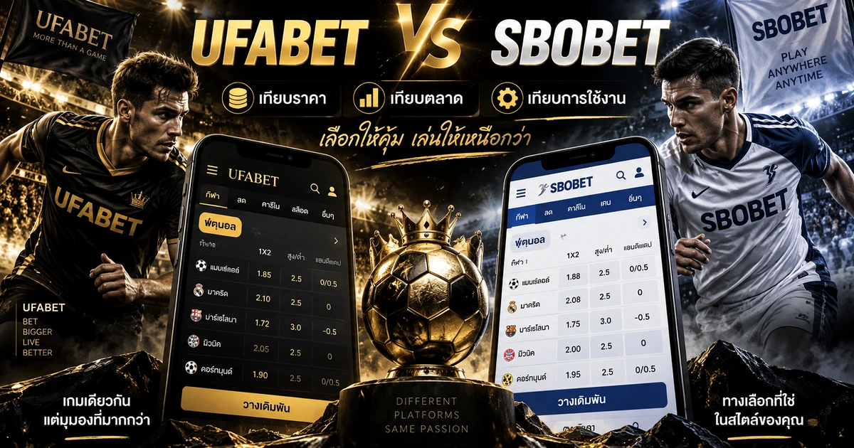 UFABET vs SBOBET เปรียบเทียบระบบแทงบอล ราคา ตลาด และการใช้งาน อัปเดต 2026